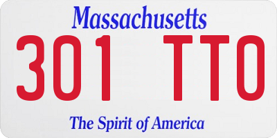MA license plate 301TT0