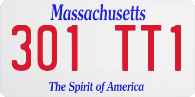 MA license plate 301TT1