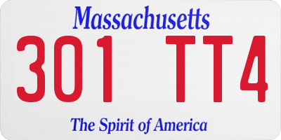 MA license plate 301TT4