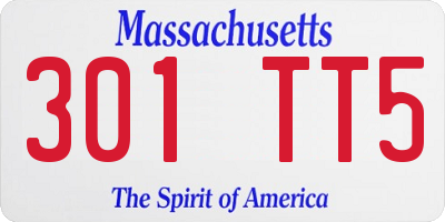 MA license plate 301TT5