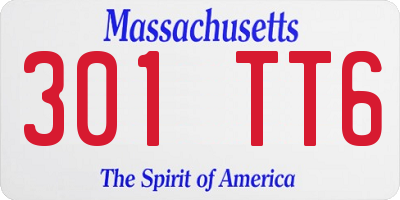 MA license plate 301TT6