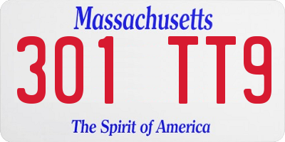 MA license plate 301TT9