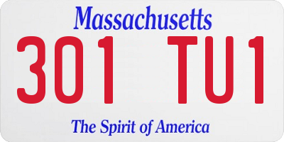 MA license plate 301TU1