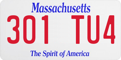 MA license plate 301TU4