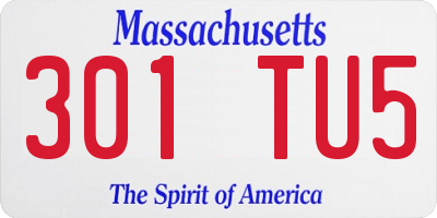 MA license plate 301TU5
