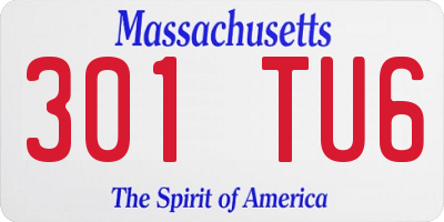 MA license plate 301TU6