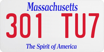 MA license plate 301TU7