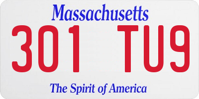MA license plate 301TU9
