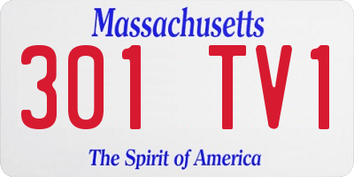 MA license plate 301TV1