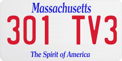 MA license plate 301TV3