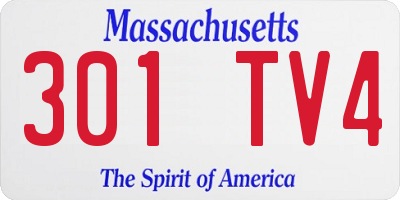 MA license plate 301TV4