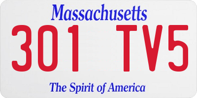 MA license plate 301TV5