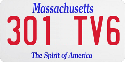 MA license plate 301TV6