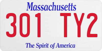 MA license plate 301TY2