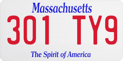 MA license plate 301TY9