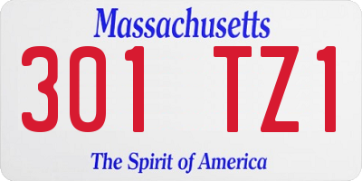 MA license plate 301TZ1