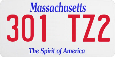 MA license plate 301TZ2