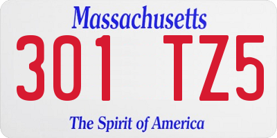 MA license plate 301TZ5