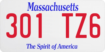 MA license plate 301TZ6