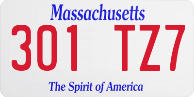 MA license plate 301TZ7