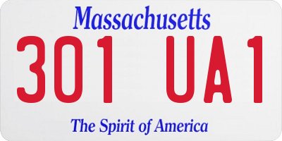MA license plate 301UA1