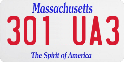 MA license plate 301UA3