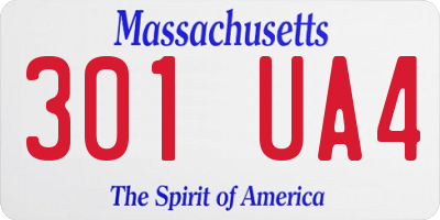 MA license plate 301UA4