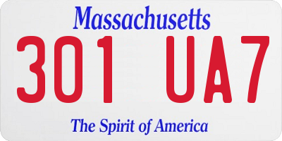 MA license plate 301UA7