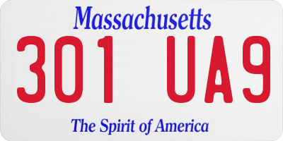 MA license plate 301UA9