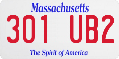 MA license plate 301UB2
