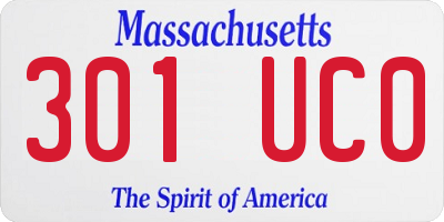 MA license plate 301UC0