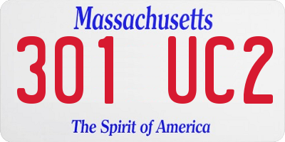 MA license plate 301UC2