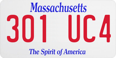 MA license plate 301UC4