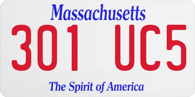 MA license plate 301UC5