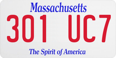 MA license plate 301UC7
