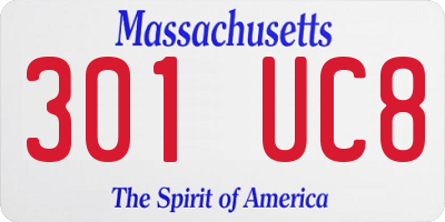 MA license plate 301UC8