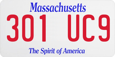 MA license plate 301UC9