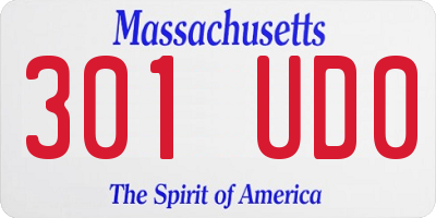 MA license plate 301UD0