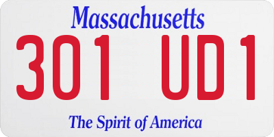 MA license plate 301UD1