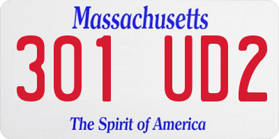 MA license plate 301UD2