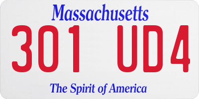 MA license plate 301UD4