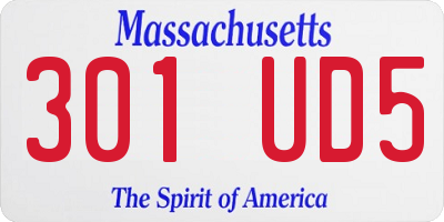 MA license plate 301UD5