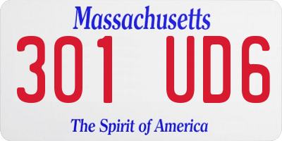 MA license plate 301UD6