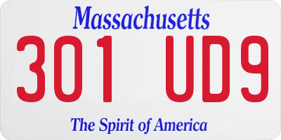 MA license plate 301UD9
