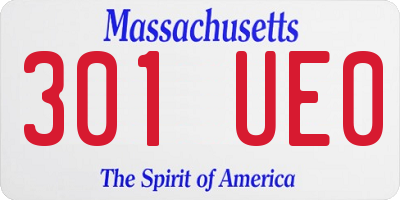 MA license plate 301UE0