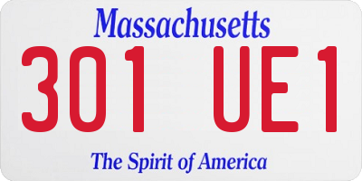 MA license plate 301UE1