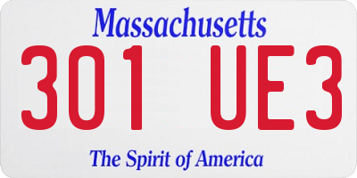 MA license plate 301UE3