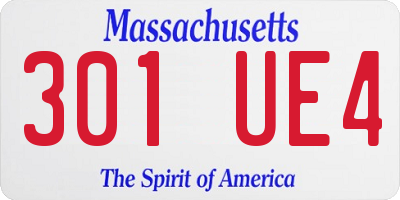 MA license plate 301UE4