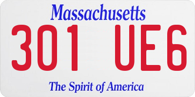 MA license plate 301UE6