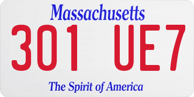MA license plate 301UE7